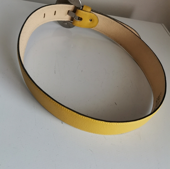 Avignon Yellow leather belt,Made in Spain - Picture 2 of 7